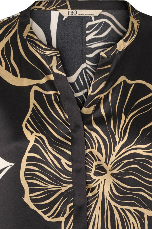 PBO1008N - 845 Black print - Extra 3 PBO - Silkebluse