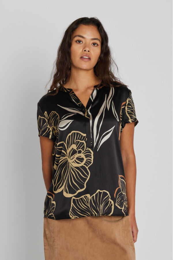 PBO1008N - 845 Black print - Extra 6 PBO - Silkebluse